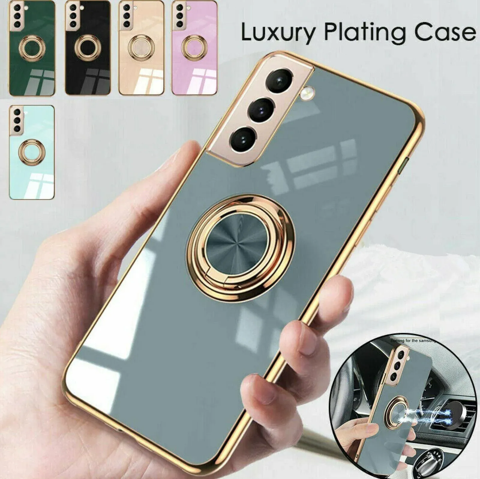 Magnetic Shockproof Ring Holder Case Cover For Samsung S22 Ultra S22Plus Note 20 โ image 2