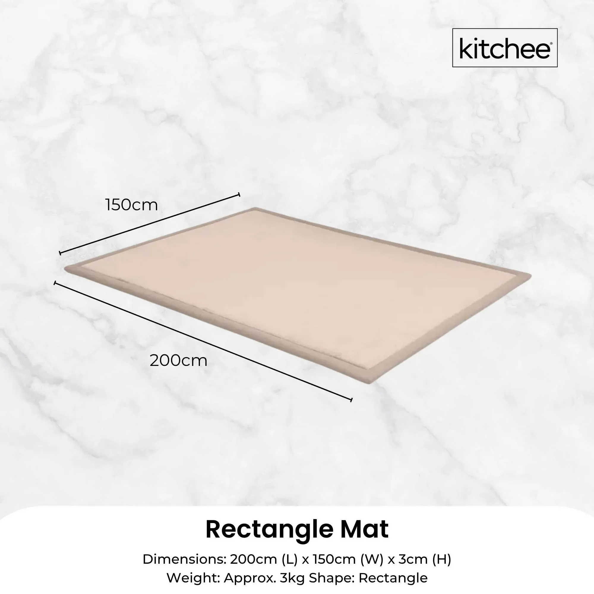Kitchee Foam Floor Mat 150 × 200cm - Padded Thick Soft Tatami Style Rug Cream — image 6
