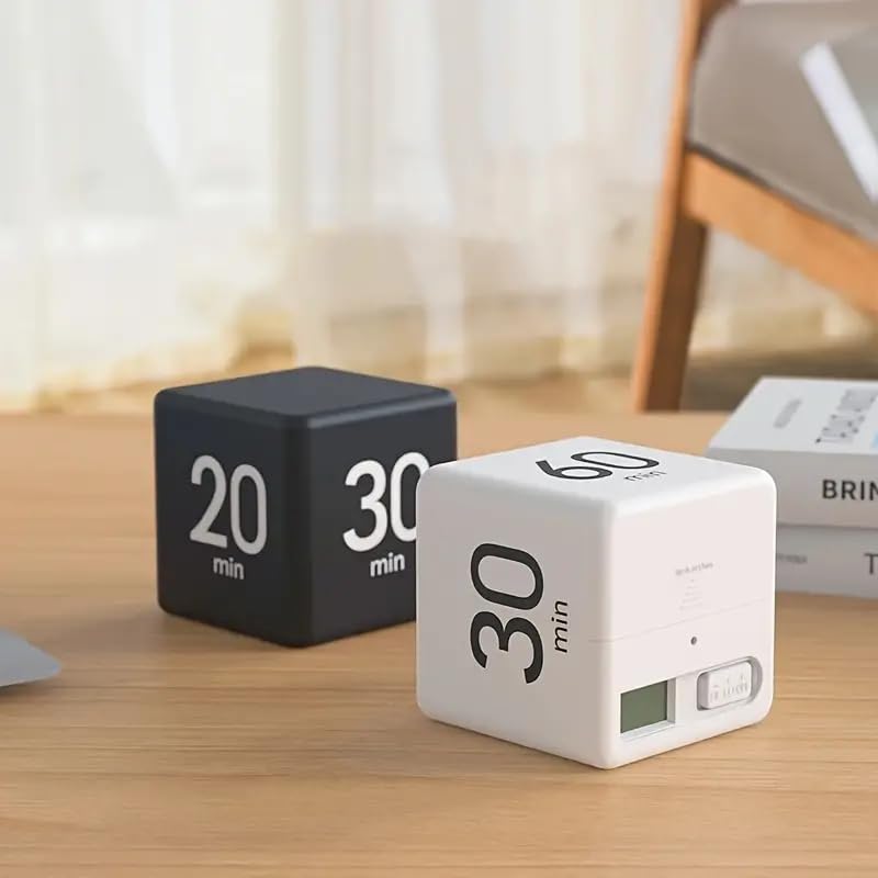 Digital Flip Cube Timer with Gravity Sensor and Preset Countdown Settings for Cooking, Study, Work and Time Management — image 2
