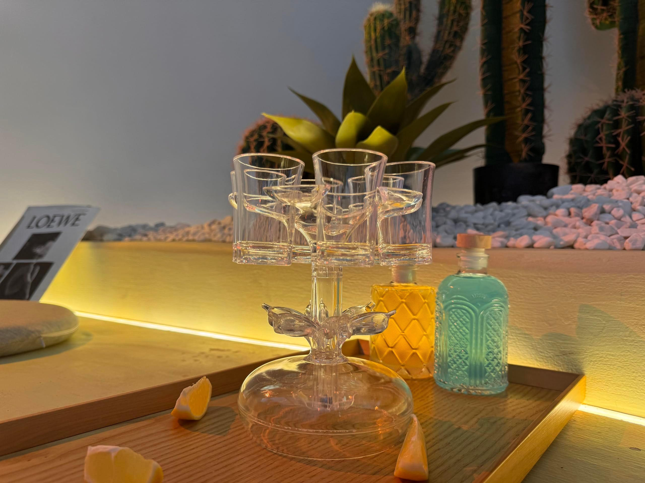6 Shot Glass Dispenser and Holder Party Drink Shot Glass Holder Shots Dispenser Set Liquor Dispenser Cocktail Dispenser with Brush — image 5