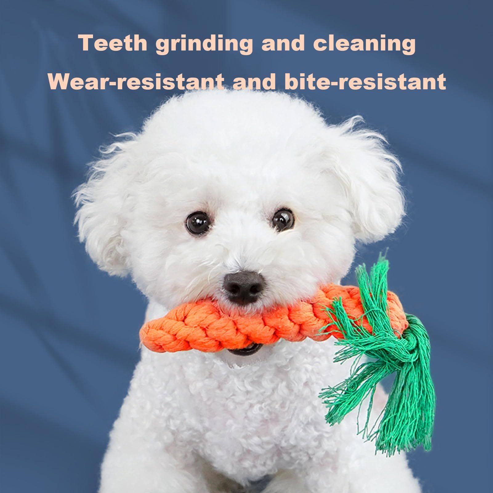 Dog Teeth Cleaning Toy Cotton Rope Carrot Shaped Pet Chewing Anti Bite Grinding Carrot Set Teeth Cleaning Anti Bite โ image 4
