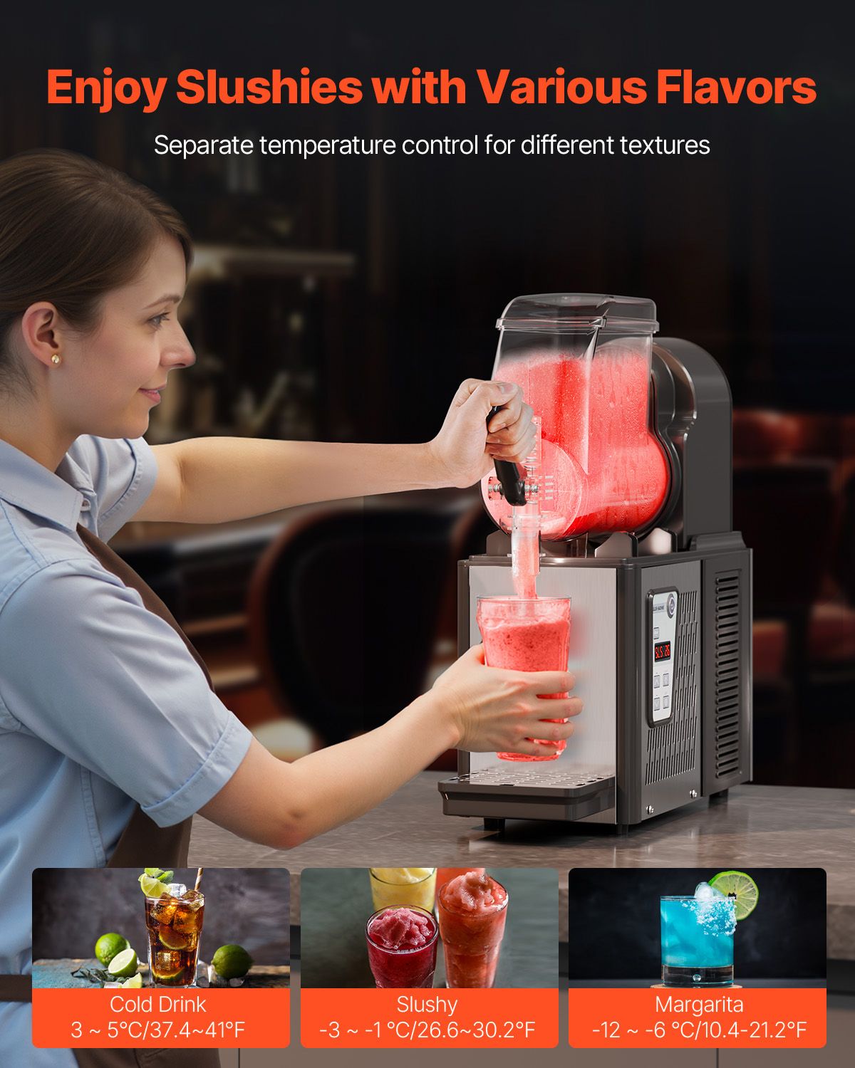 Commercial Slushy Machine, 4L Single Tank Frozen Drink Machine, 16 Cups Stainless Steel Margarita Smoothie Frozen Drink Maker, Slushie Maker for Home Party โ image 3