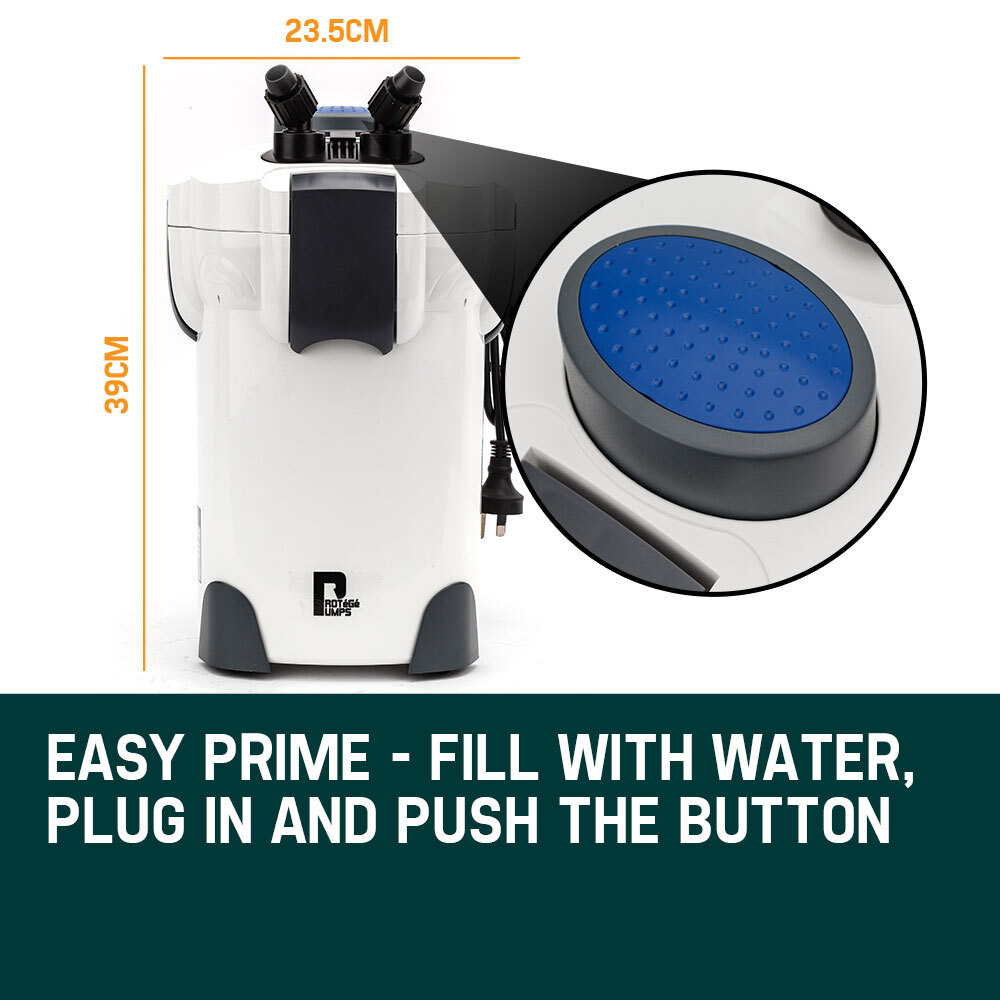 PROTEGE Aquarium External Canister Fish Tank Pump Pond Pressure Filter Garden 1250 L/H — image 6