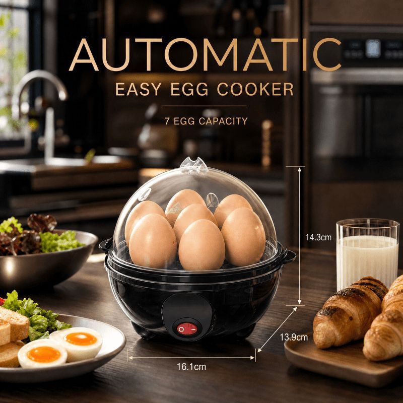 Egg Cooker 7-In-1 Egg Cooker Electric Egg Cooker Rapid Heating Egg Cooker - Black - Size 01 — image 4