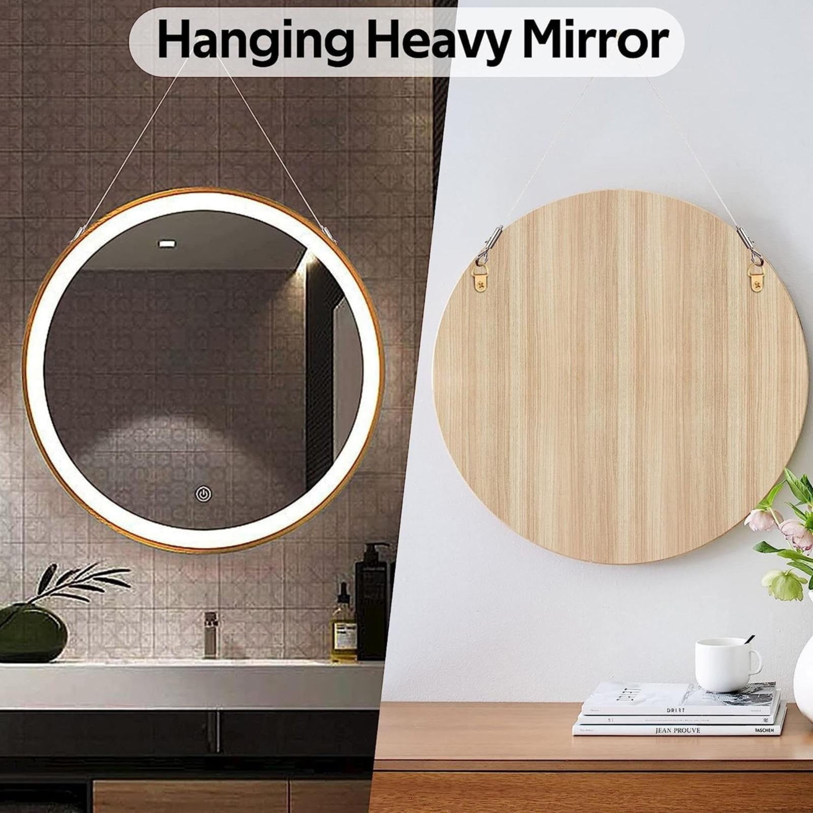 2 Pack Picture Hanging Wire, heavy duty stainless steel rope for mirrors and frames, supports up to 100 pounds, Silver, 6.56 feet — image 4