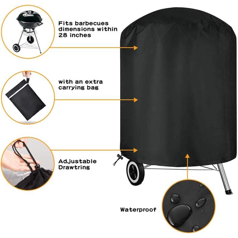 Barbecue Cover for Barbecue and Smoker, Black, 58 × 78 cm — image 4