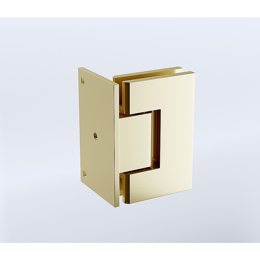 90 Degree Brass Glass Shower Door L-Hinge in Gold — image 2