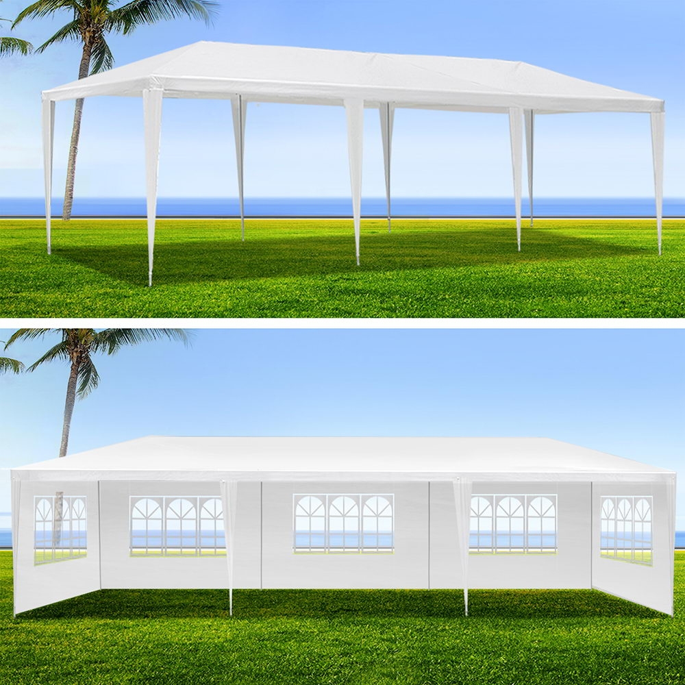 Instahut Gazebo 3x9m Marquee Wedding Party Tent Outdoor Camping Side Wall Canopy 5 Panel White โ image 5