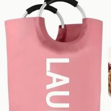 Foldable Laundry Basket 95L Laundry Hamper Laundry Basket With Frame Soft - Red - Size 95L — image 2