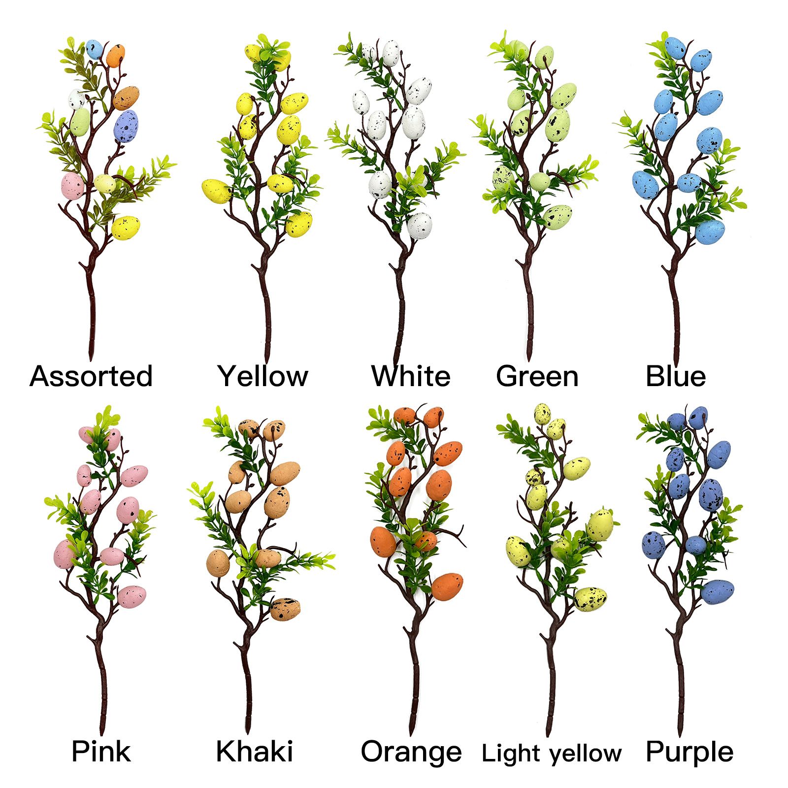 3pcs Easter Decoration Egg Tree Branch Colorful Foam Egg Stems for Easter Day Home Decoration 35cm — image 6