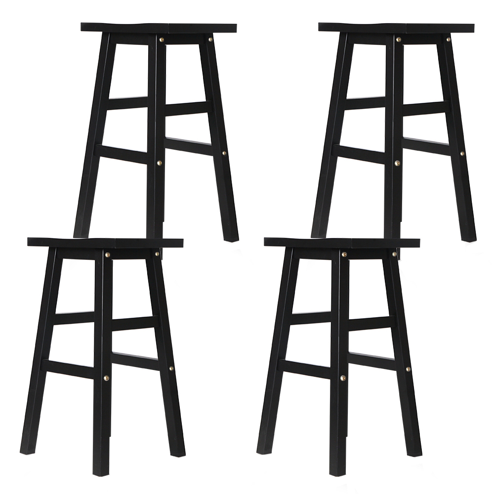 Artiss Bar Stools Kitchen Counter Stools Wooden Chairs Black x4 โ image 3