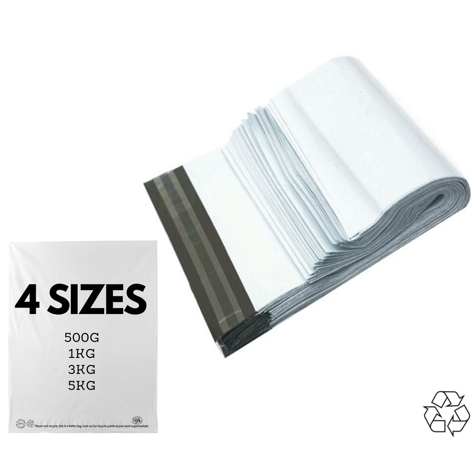 Enviro Recycled Courier Satchels Poly Mailer Bag Accredited Self Sealing Shipping - 5kg (510 × 435 × 50mm) — image 6