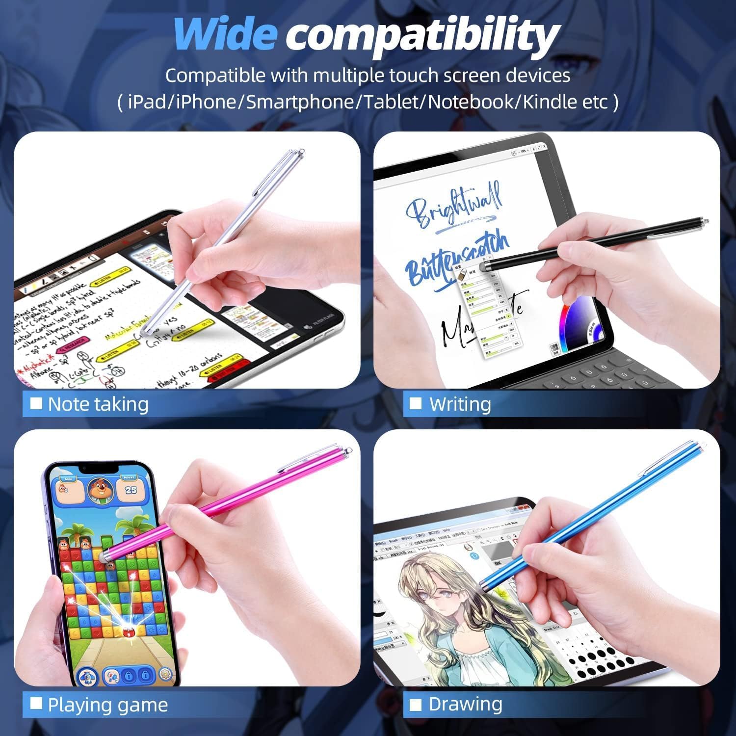 Mesh Fiber Tips (10 Pack) Stylus Pen Replacement Tips Suitable for capacitive Touch Screen,High Sensitivity, Soft, no Scratch Screen Pen tip — image 4