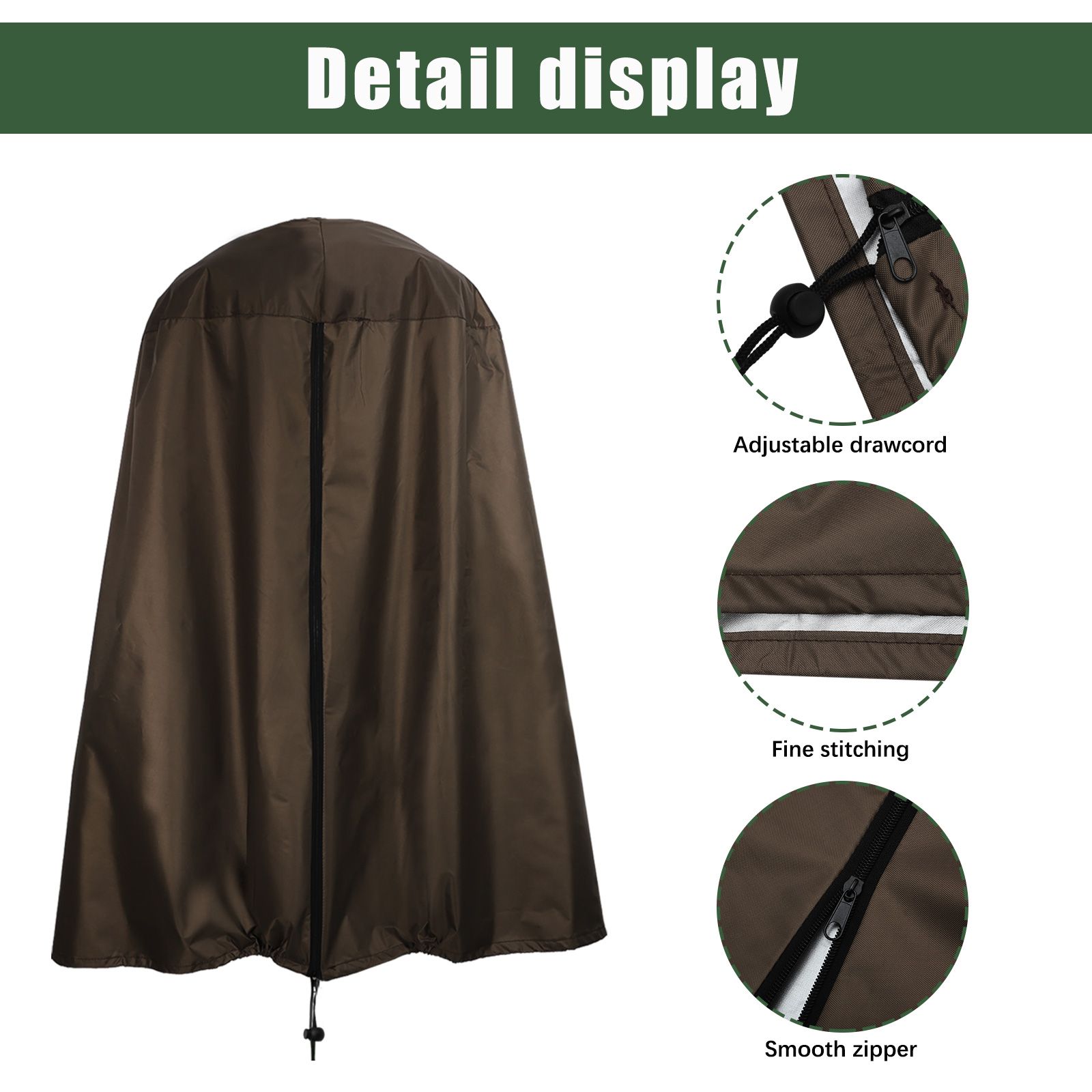 Garden Fountain Statue Protective Cover Silver Coated Oxford Cloth Waterproof Windproof Fountain Protector — image 4