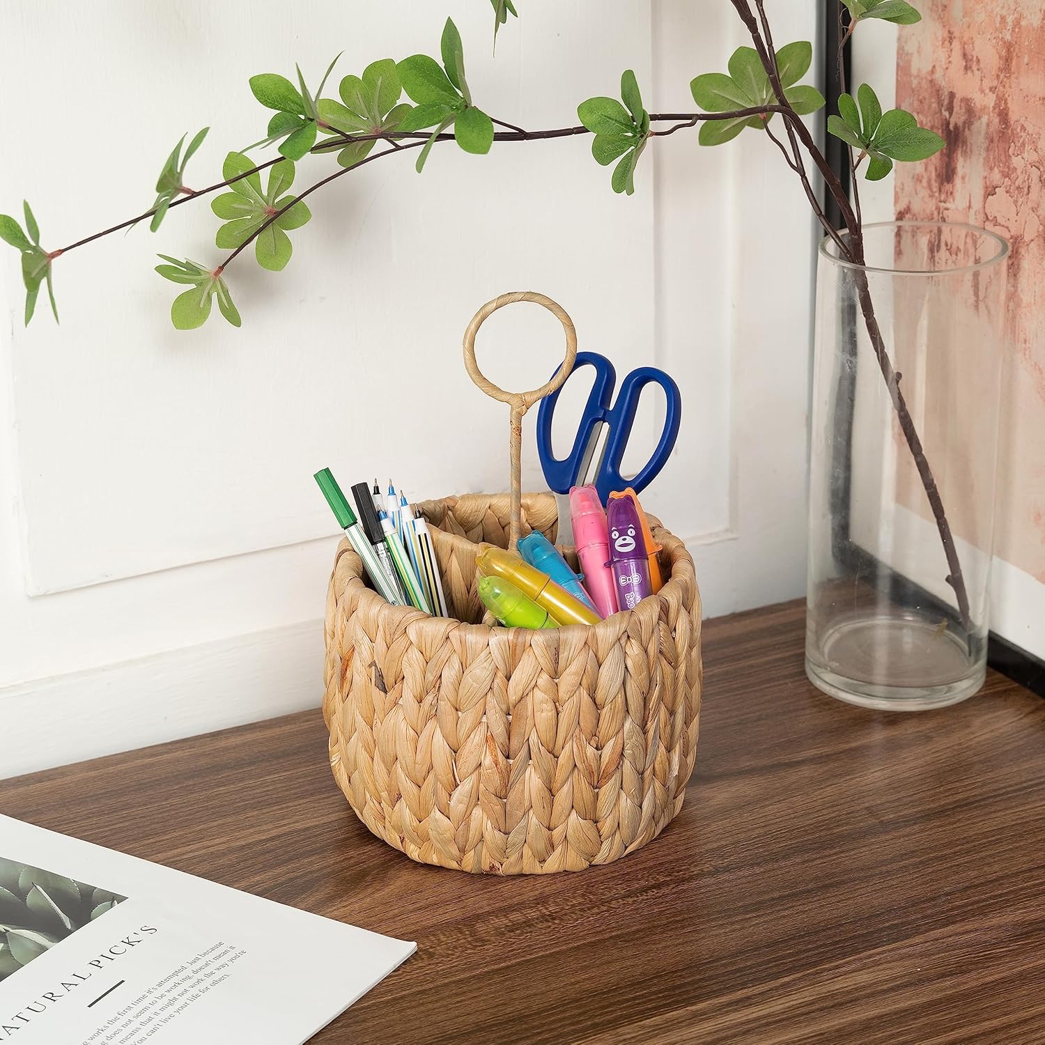 Rotan Standing Cutlery Organizer Kitchen Utensil Holder 17x17x13cm โ image 4
