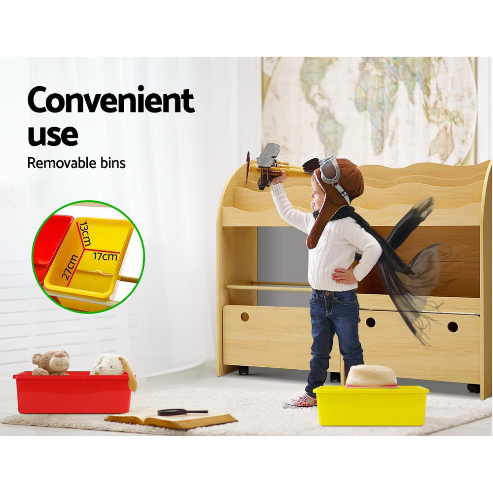 Keezi 3 Tiers Kids Bookshelf Storage Children Bookcase Toy Box Organiser Display โ image 6