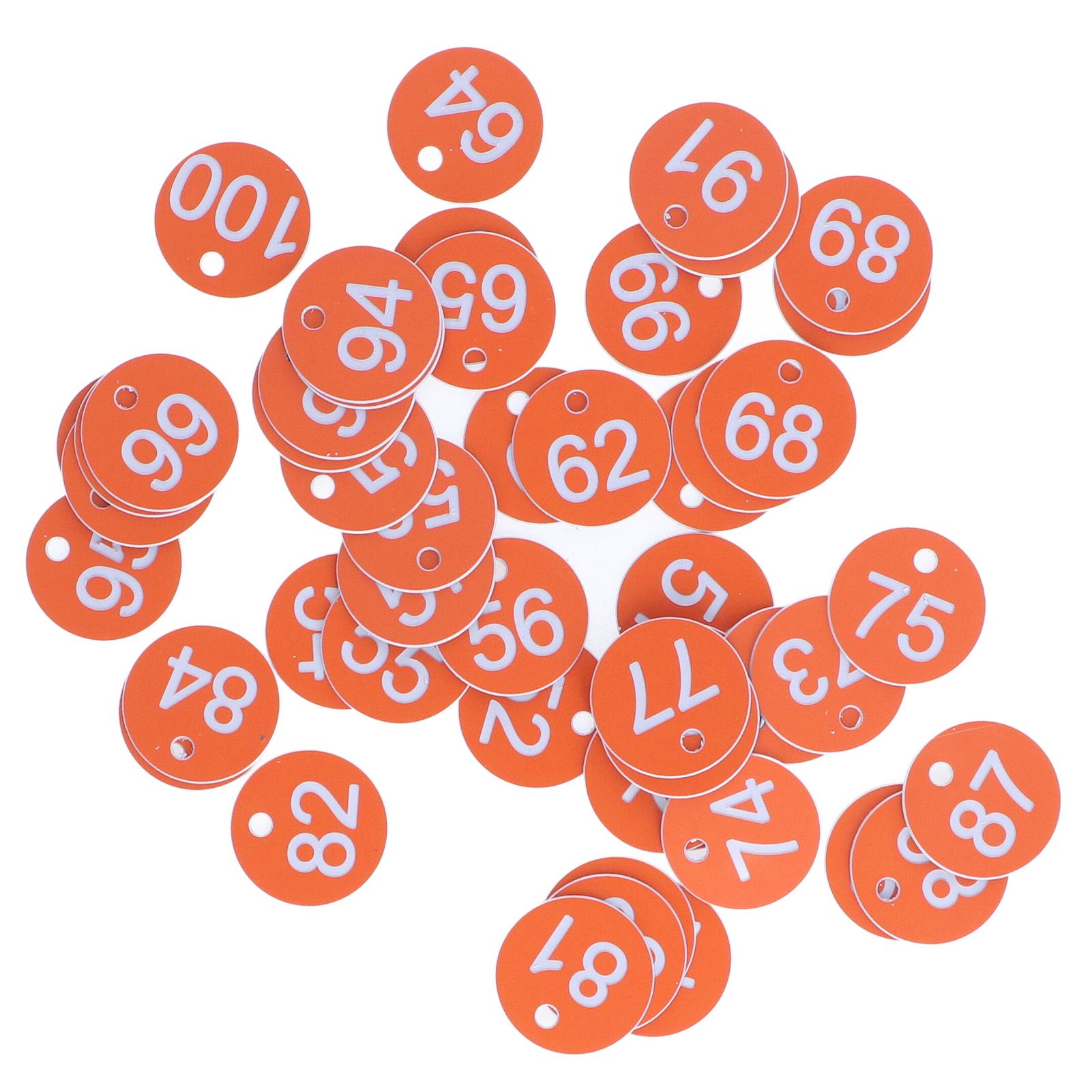 50Pcs Numbered Label Round Simple Beautiful Beehive Tag Breeding Supplies for Beekeeping Animal HusbandryNumbers 51 to 100 Orange — image 4
