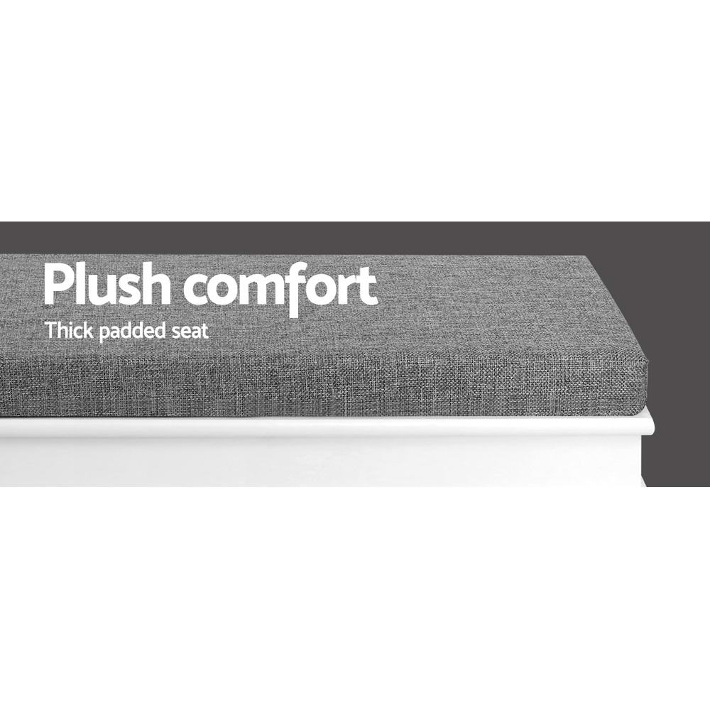 Artiss Shoe Rack Cabinet Bench 8 Pairs White — image 4