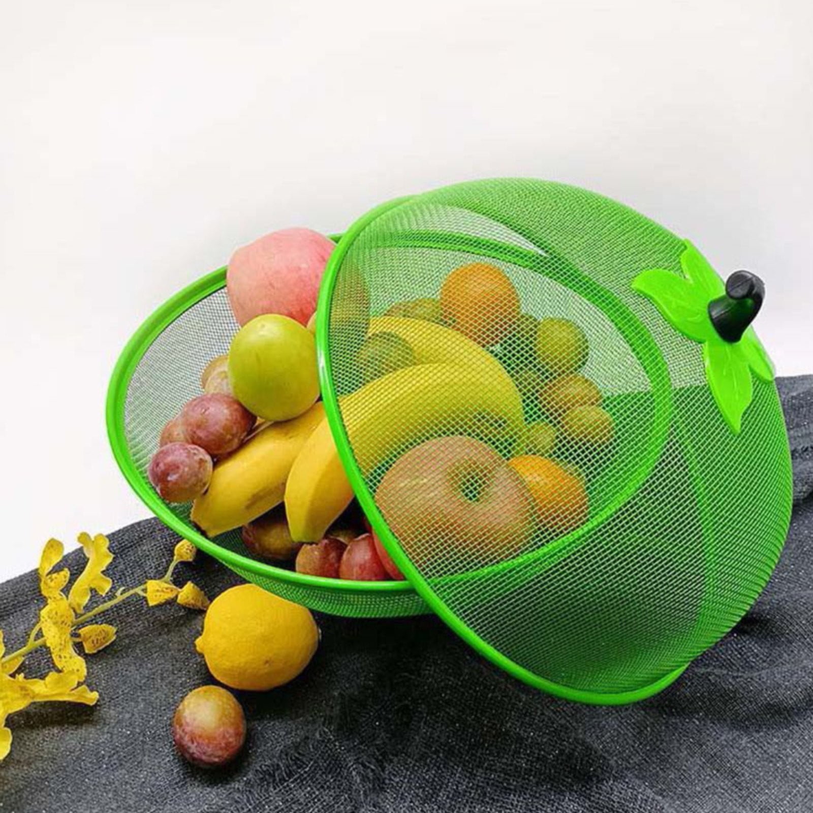 Fruit Basket with Lid Mesh, Apple Shaped Fruit Bowl Cover, Protective Holder Countertop Metal Wire Against Flies, Reusable Strainer for Gift Restaurant Kitchen โ image 6