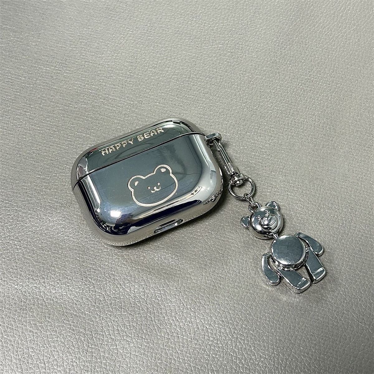 Laser Engraved XX Bear + Matching Keychain Apple AirPods 2 โ image 2