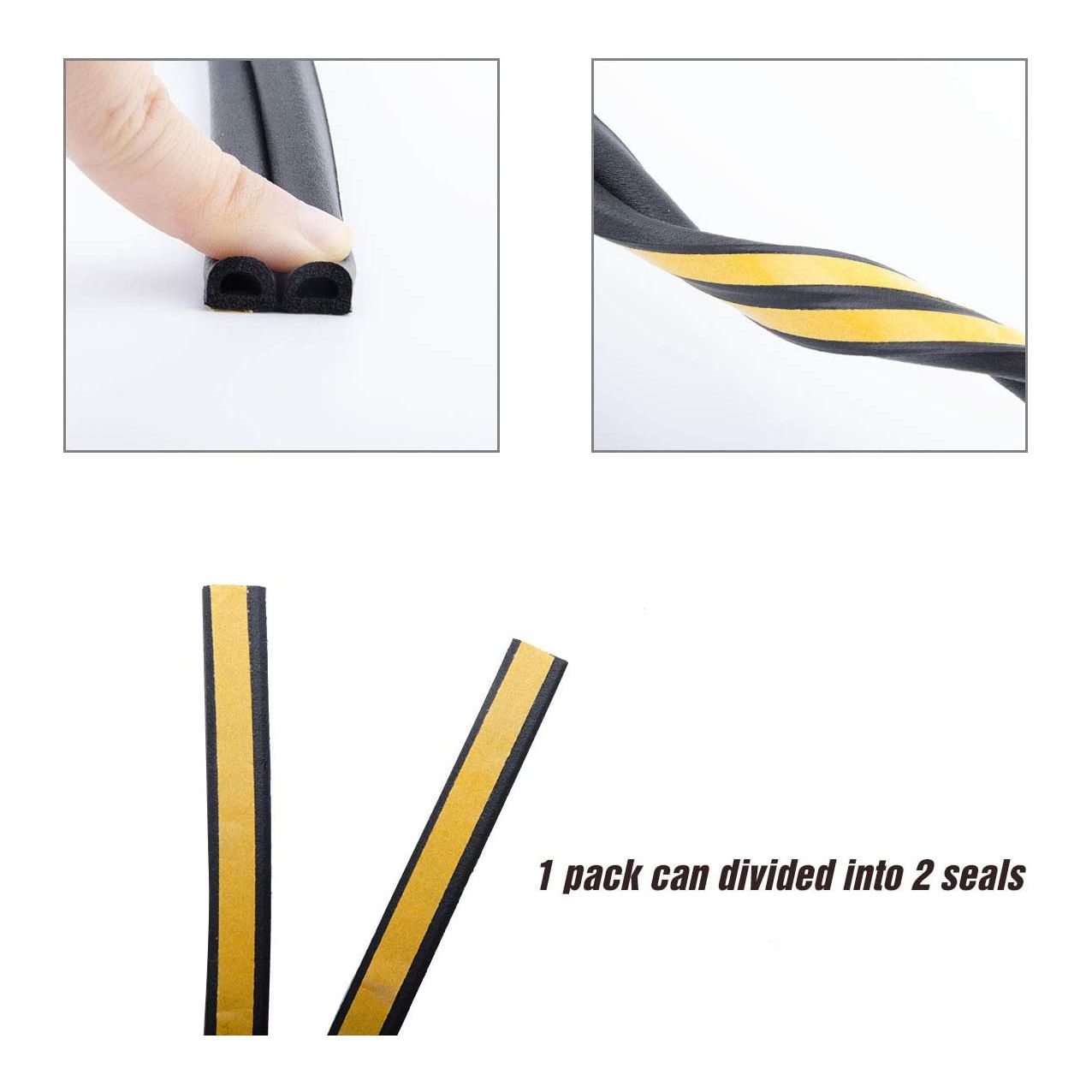Weather Stripping Seal Strip for Doors/Windows 16 Feet, Self-Adhesive Backing Seals Large Gap Easy Cut to Size โ image 5