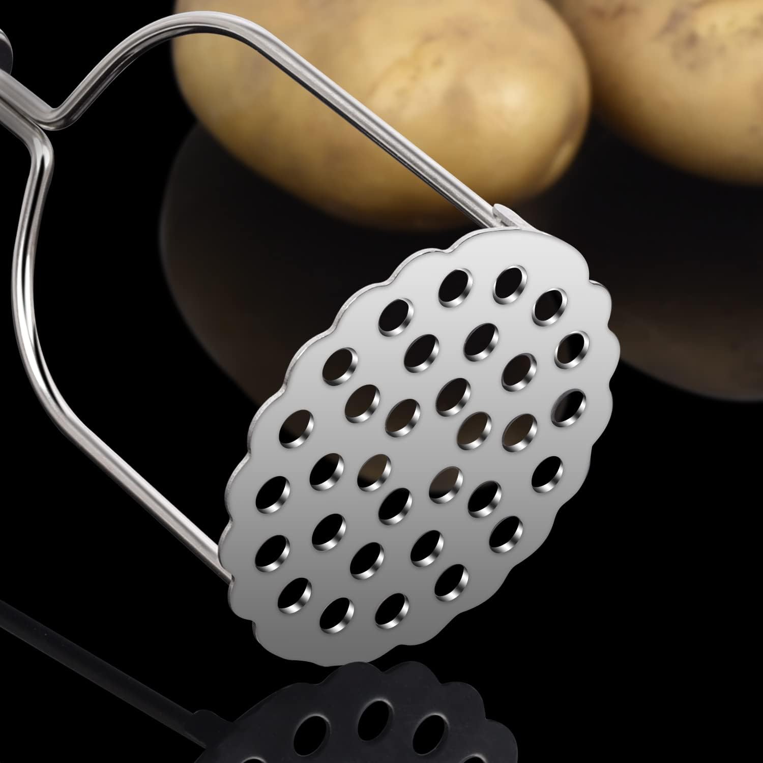 Potato Masher, 2 Pack Stainless Steel Integrated Kitchen Tool Food Masher for Potatoes, Vegetables, Berries, Fruits, Baby Food, Avocado โ image 4