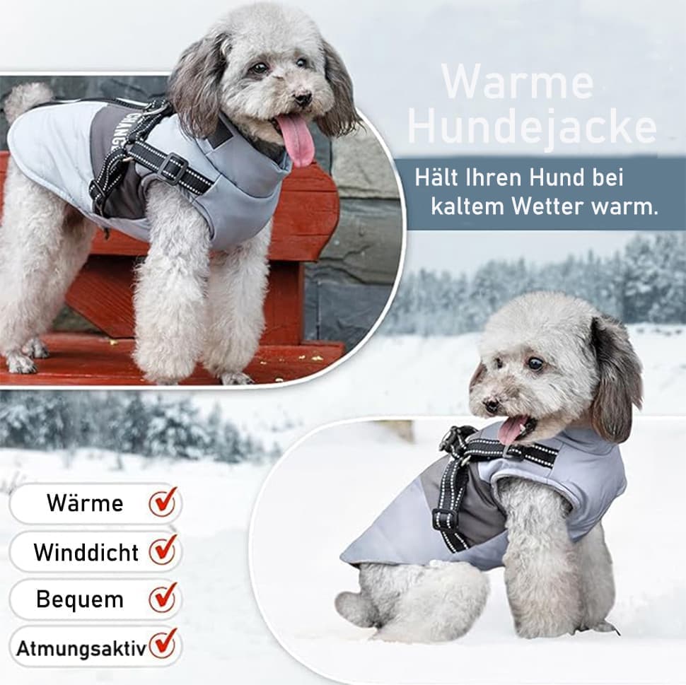 Warm Soft Winter Dog Vest with Stand Collar, Wind and Waterproof, Multiple Colors, Blue, S M L XL — image 3