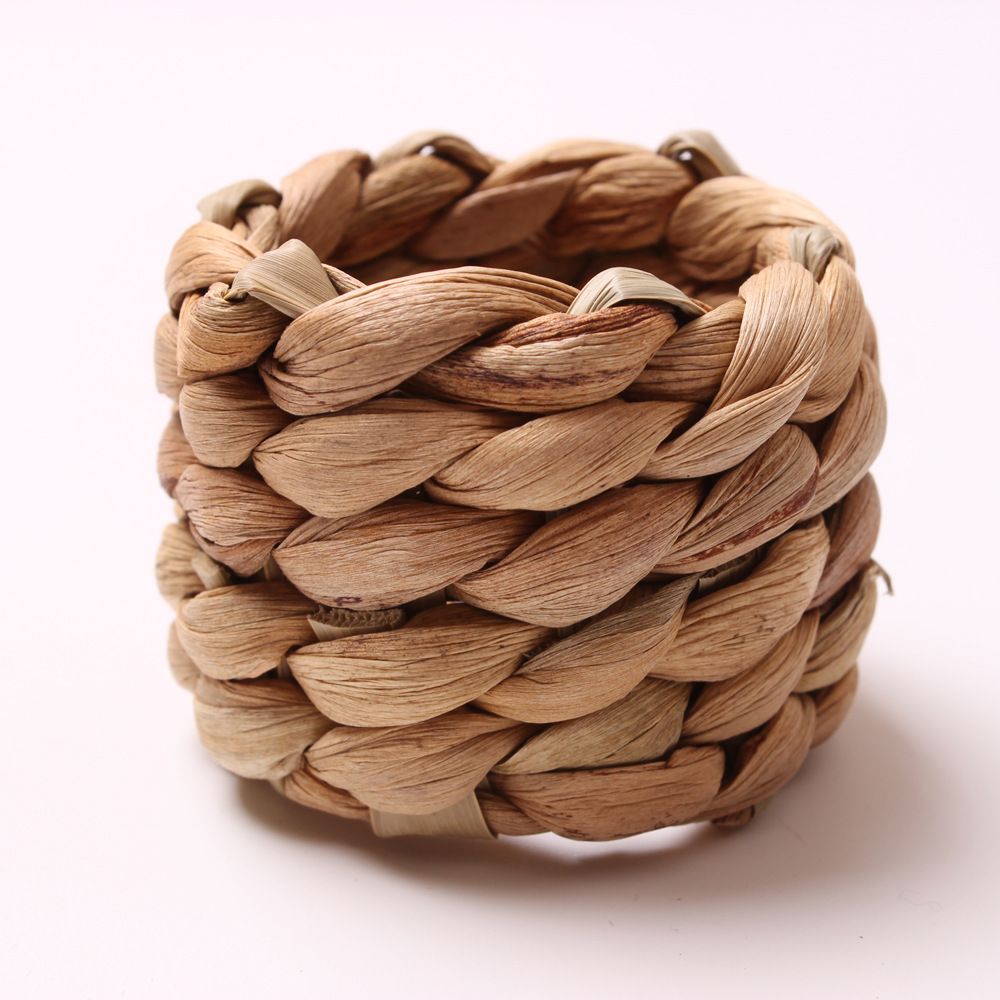Napkin Rings Set of 12, Farmhouse Table Decor Handmade by Natural Water Hyacinth, Fall Rustic for Thanksgiving, Christmas, Wedding Table Dinnerware Decoration — image 2