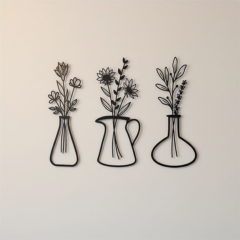 Metal Iron Flower Vase Wall Art Decoration — image 5