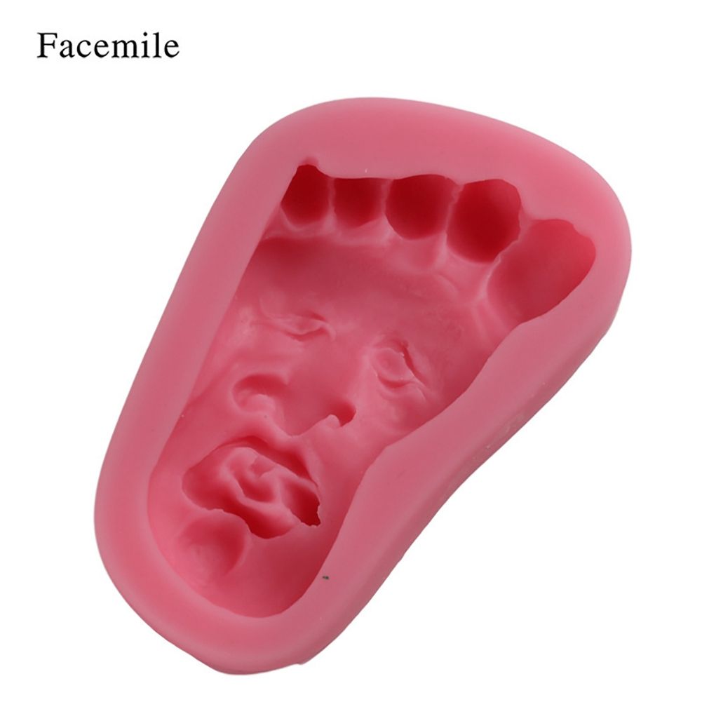 Silicone Foot Face Pattern Pudding Fondant Cake DIY Baking Mold Soap Making Tool — image 4