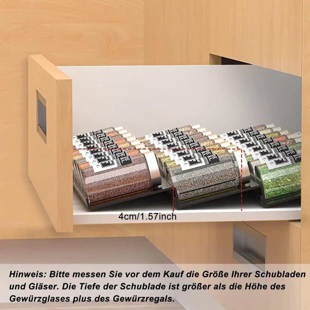 6-Piece Adjustable Spice Rack for Kitchen Storage, Compatible with Jars — image 5