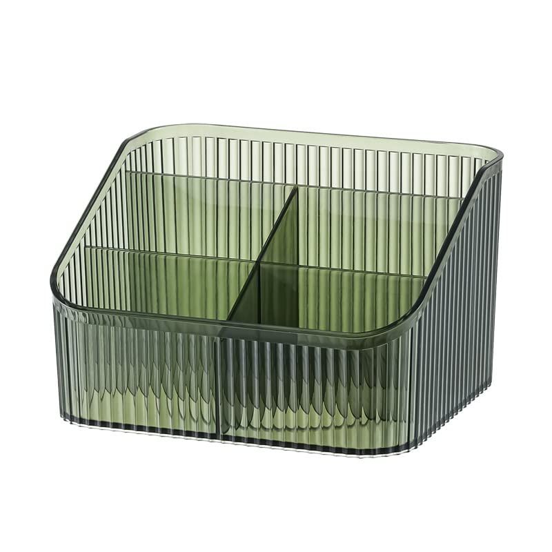 Makeup Organizer Cosmetics Storage Box, Large Capacity Make Up Brush Holder Organizer Vanity Accessories (Green)