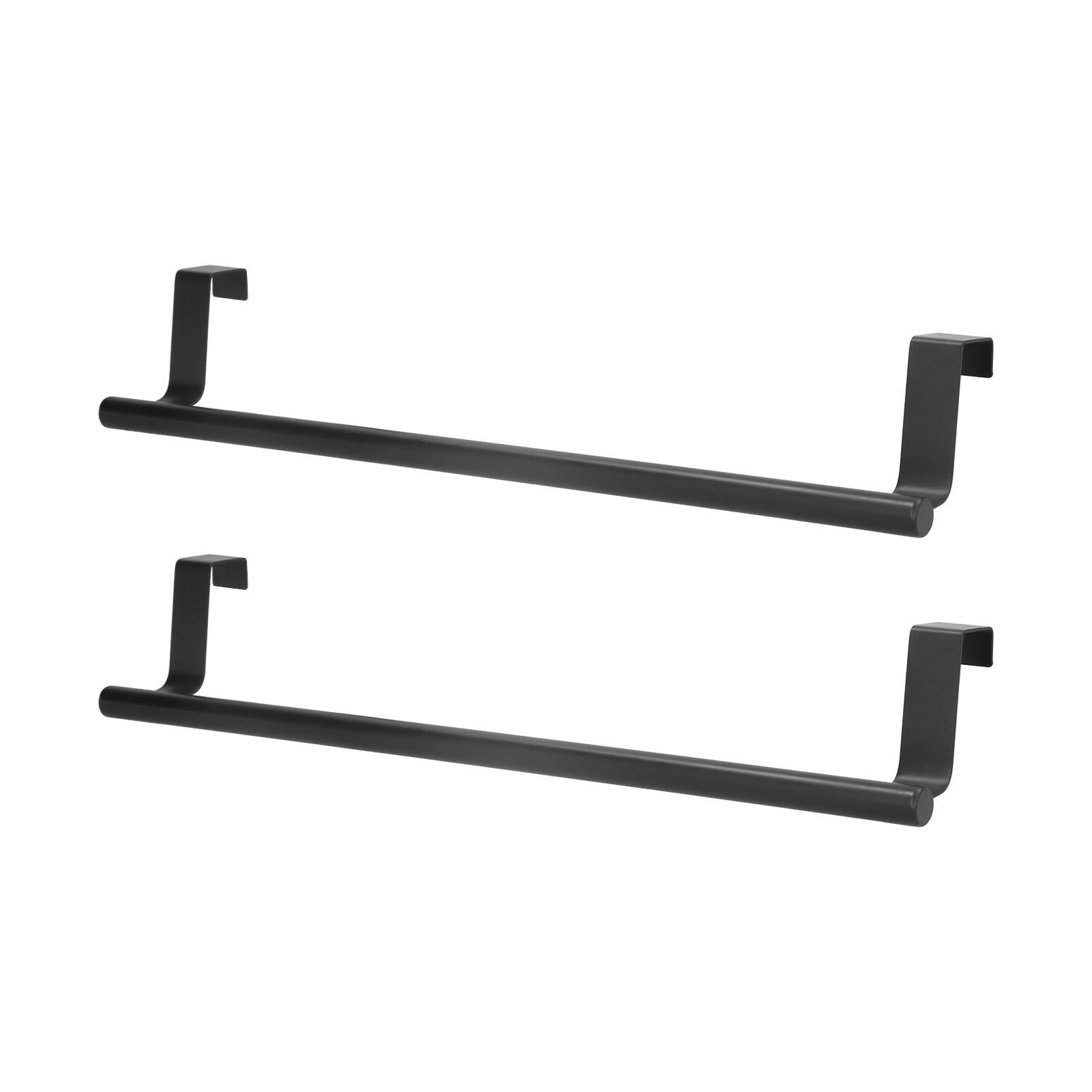 2Pcs Towel Rack Black Hangable Punch Free Nail Free Cabinet Door Towel Rack for Home Hotel36CM โ image 5