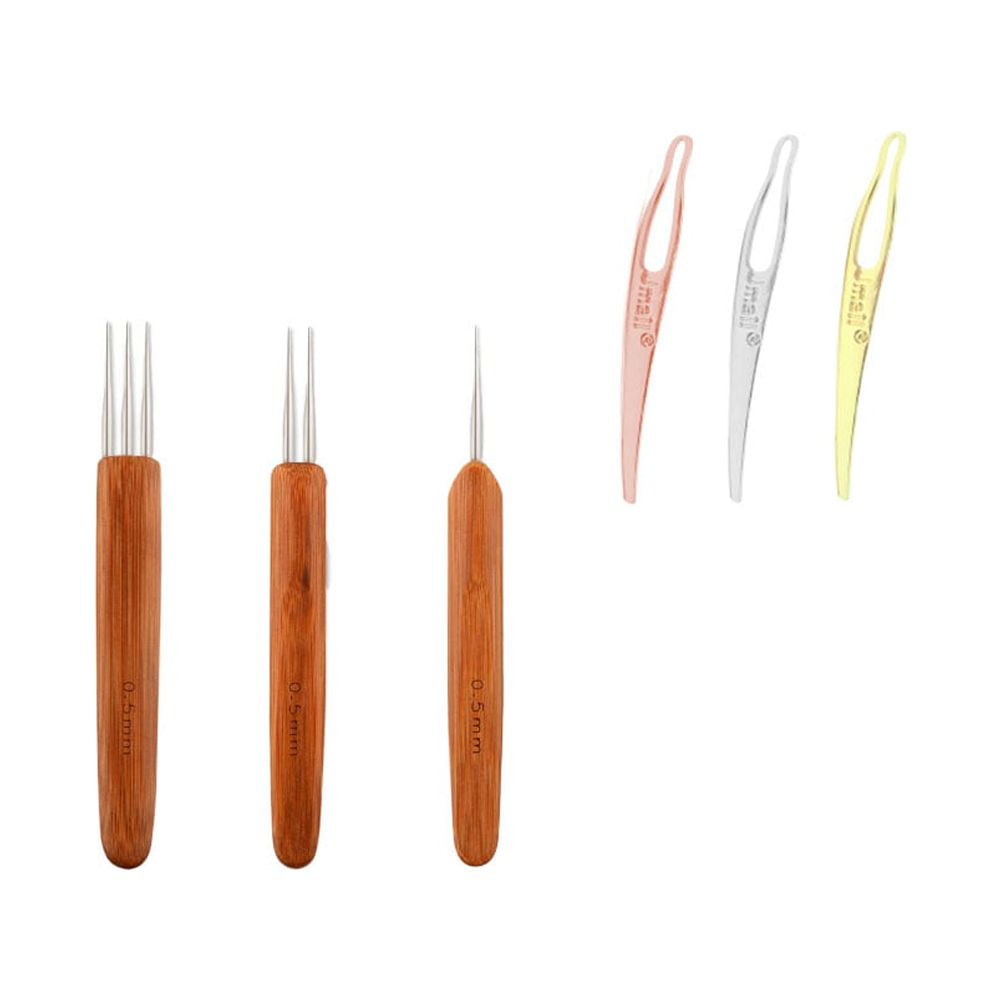 Tool Dreadlock Wooden Crochet Hooks Set with Hairpin Supplies, Assorted — image 2