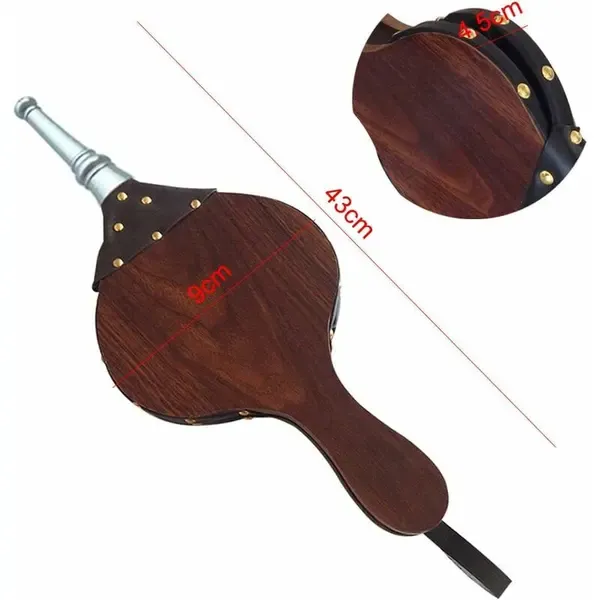 Fire Bellows Wooden Manual Air Blower for Quick Fire Starting for Charcoal Grill Campfire Fireplace Black 43 cm — image 2