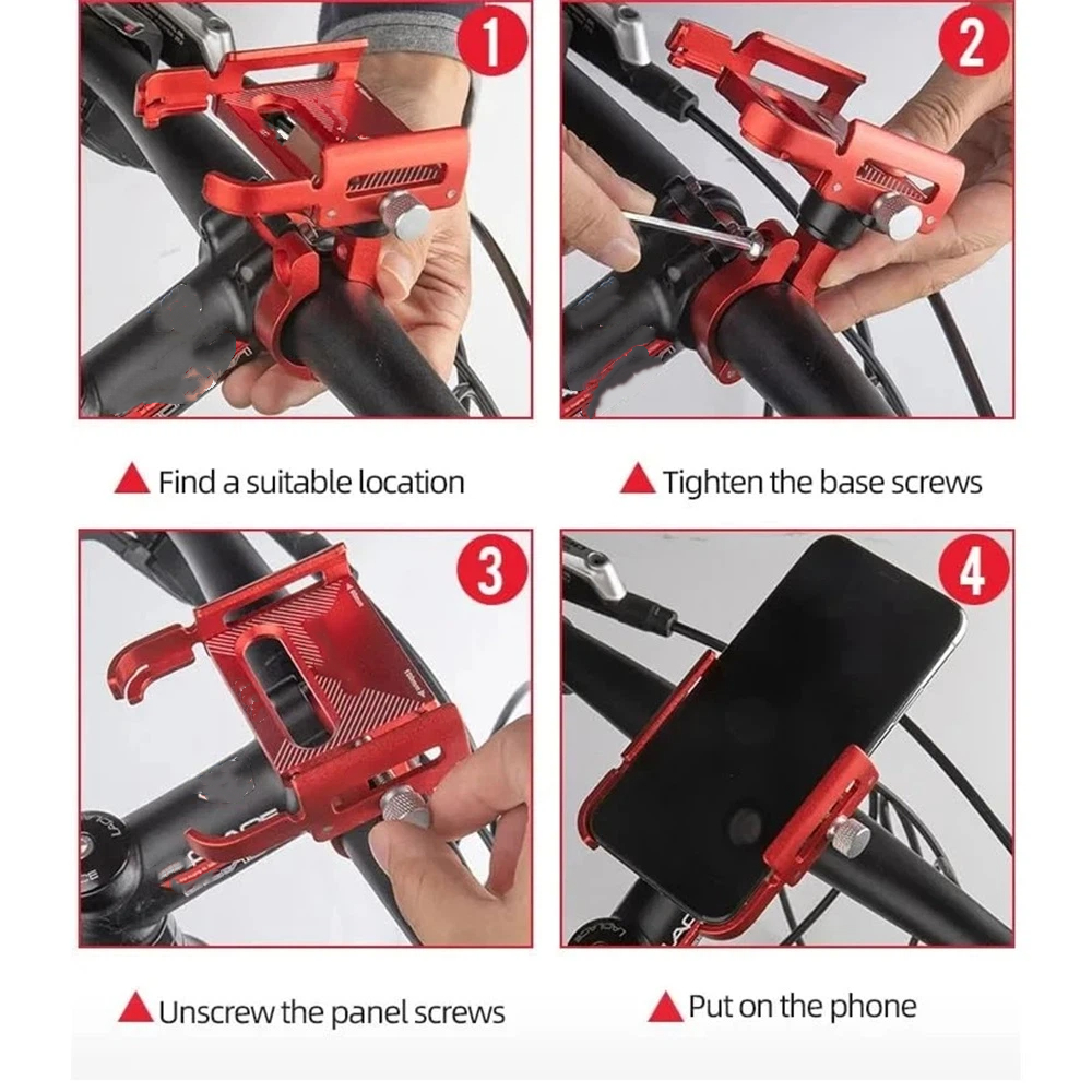 P30 aluminum alloy Bike Phone Holder for 3.5" to 7.5" Device Bicycle Phone Stand Scooter Moto Mount Support Handlebar Clips โ image 5