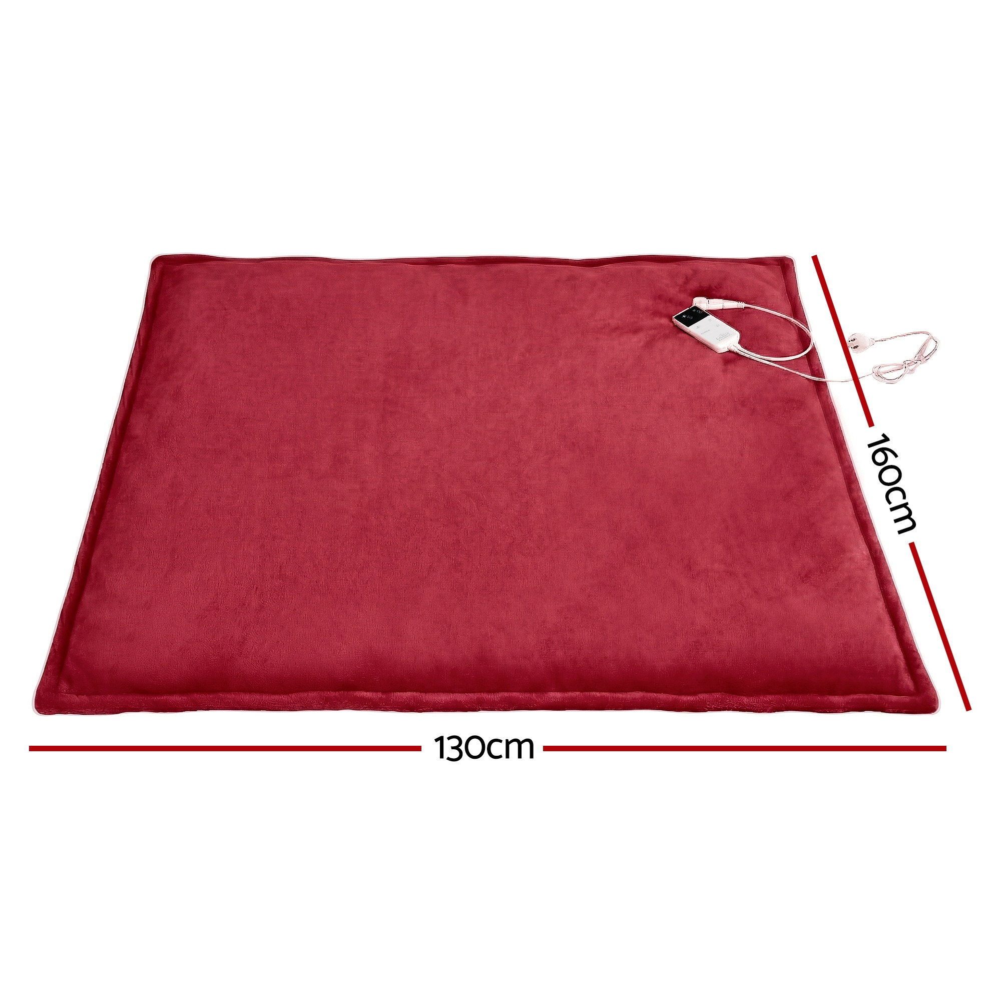 Giselle Electric Throw Rug Dual Side Fleece Flannel Heated Blanket Burgundy — image 3
