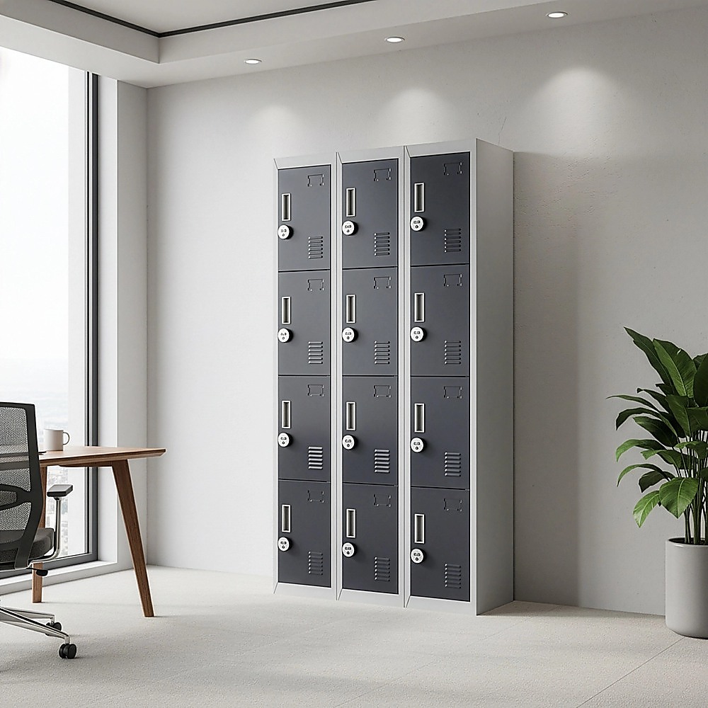 12-Door Locker for Office Gym Shed School Home Storage - 4-Digit Combination Lock โ image 2