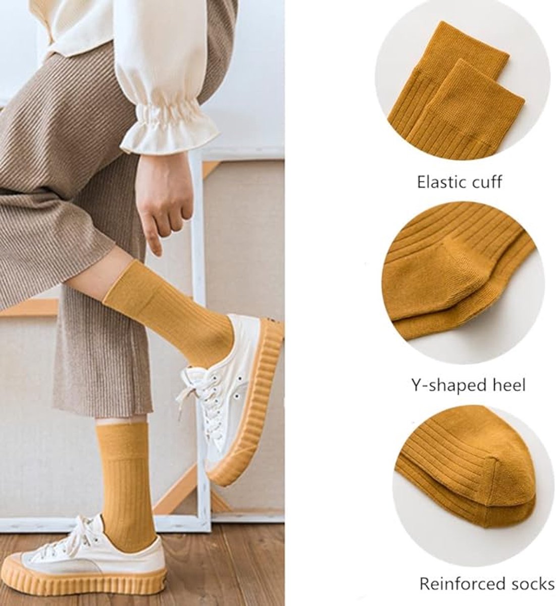 Socks - 10 Pairs Women's Socks - Women's Socks Value Bundle Size 36/40 - socks - stockings - Women's Socks Solid Color - Long socks - autumn Socks - soft — image 2