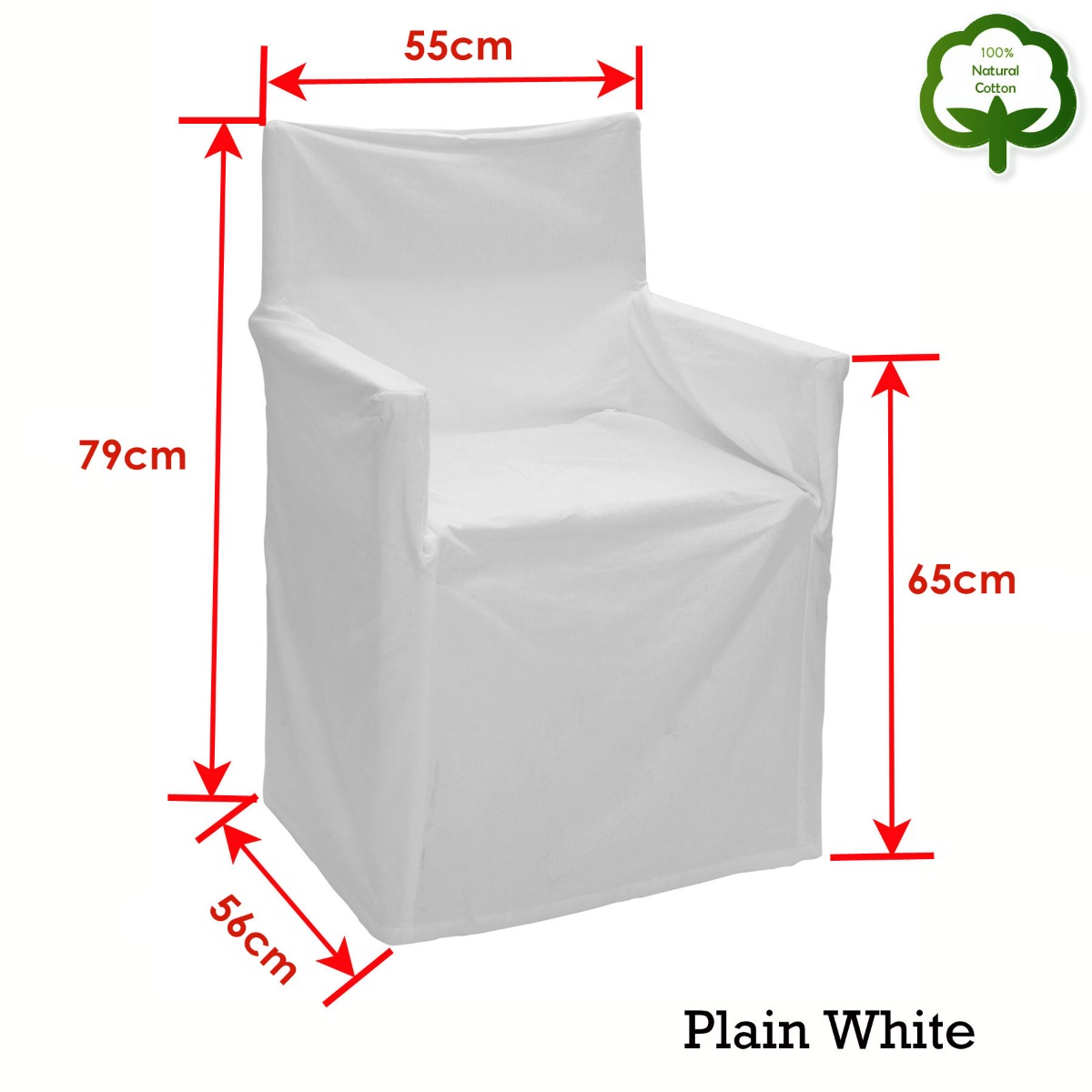 Rans Alfresco 100% Cotton Director Chair Cover - Plain White โ image 2