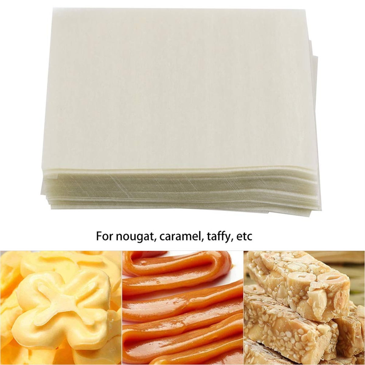 Edible Glutinous Rice Paper 1200Pcs Candy Coated Wrapping Paper Edible Candy Wrappers Sheets,Edible Wafer Paper,Transparent Rice Paper for Homemade Tanghulu β image 4