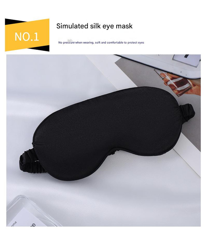 Luxury Satin Sleep Mask Gift Set,4-Piece with Pillowcase and Hair Accessories(Black) โ image 2