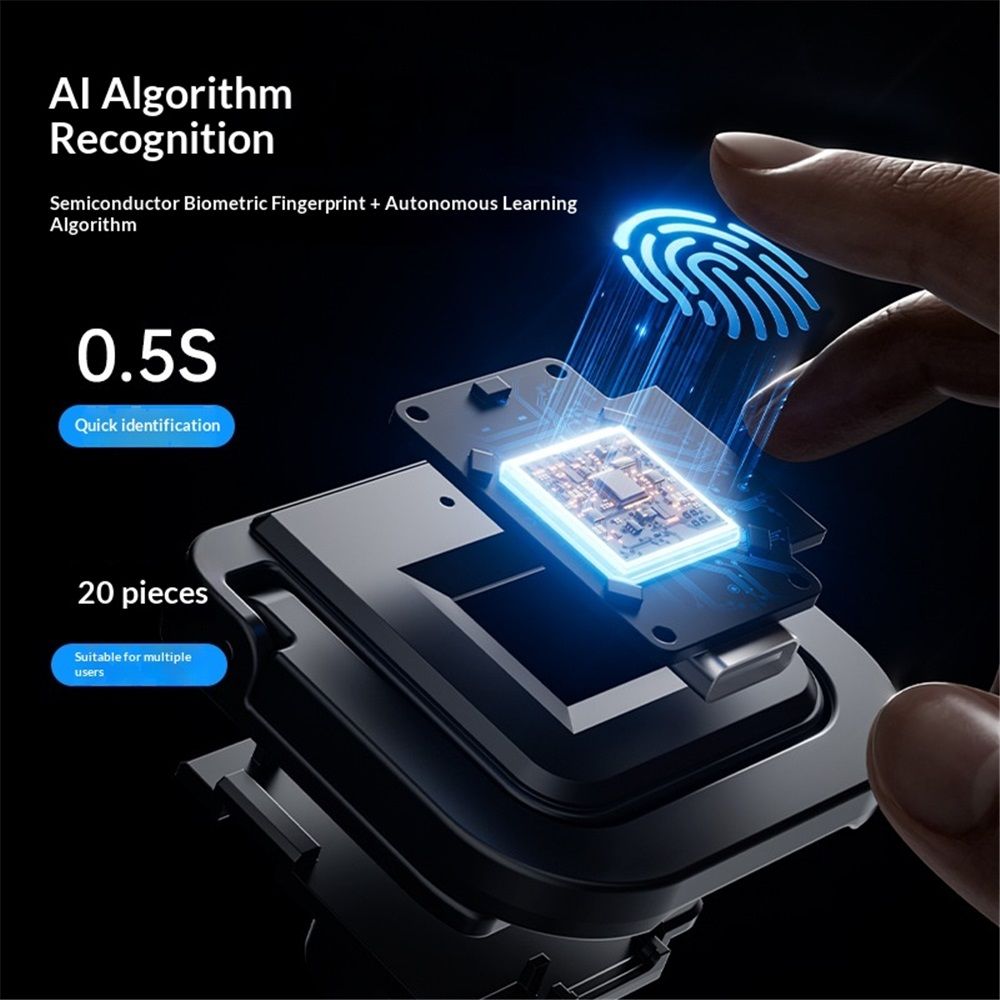 Mini Fingerprint Lock,Smart Electric Drawer Cabinet Lock,360° Fingerprint Recognition,USB Charging,Energy Saving and Low Power Consumption,Storing 20 — image 4