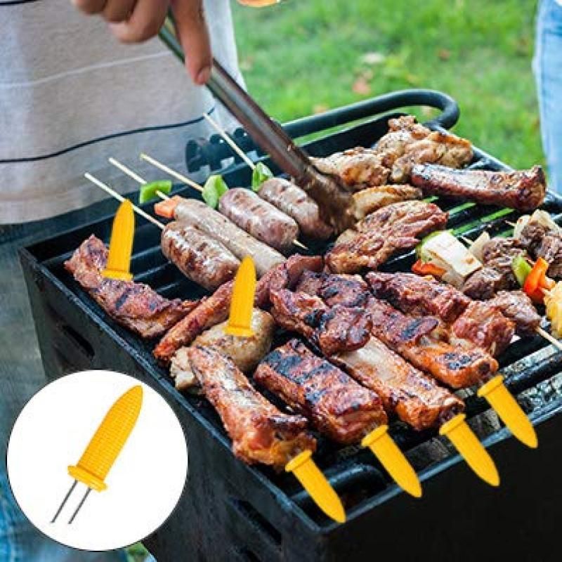 6PCS Corn Holders - Corn on The Skewers,Stainless Steel Corn Fork Prong Skewers Kitchen Tool for BBQ Twin Prong Sweetcorn — image 3
