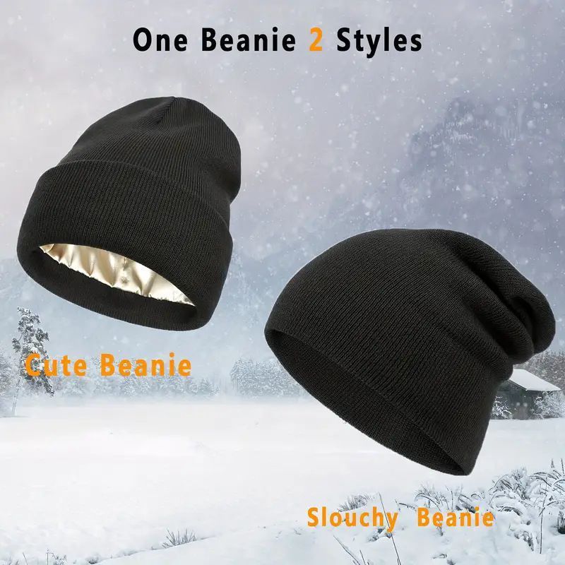 2Pcs Knit Beanie Black 01 โ image 4