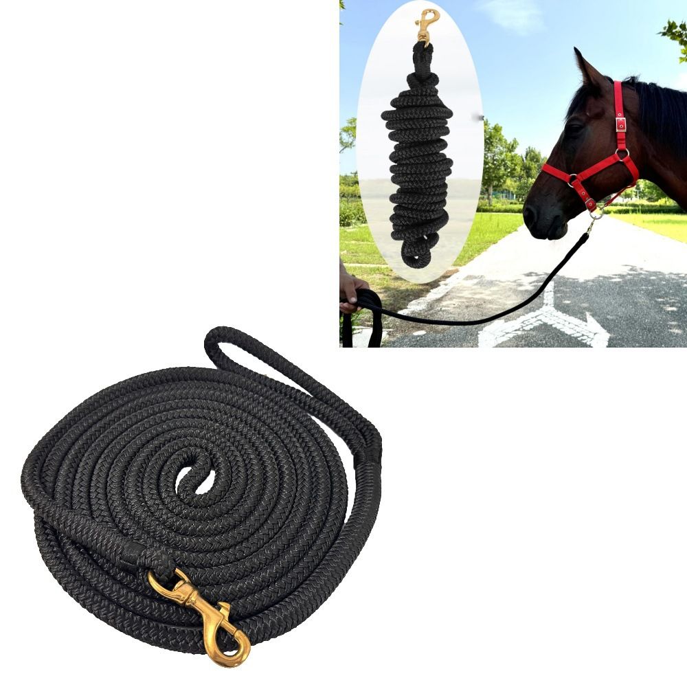 Horse Lead Rope, Double Braided Nylon Horse Lead Line, Lead Rope for Horses with Quick Halter Attachment, Soft Comfort Grip, Barn Horse Tack for Daily Use &