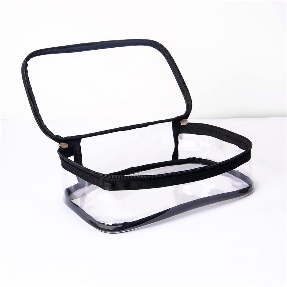 Large Cosmetic Bag for Women / Clear, See-Through Makeup, Hair & Nail Accessories Pouch for Travel or Home / Transparent PVC Plastic Organizer, Spacious — image 2