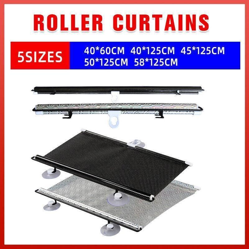 Silver Roller Blinds Suction Cup Sunshade Blackout Curtains Car Home Window Curtains - 58 X 125 CM โ image 2