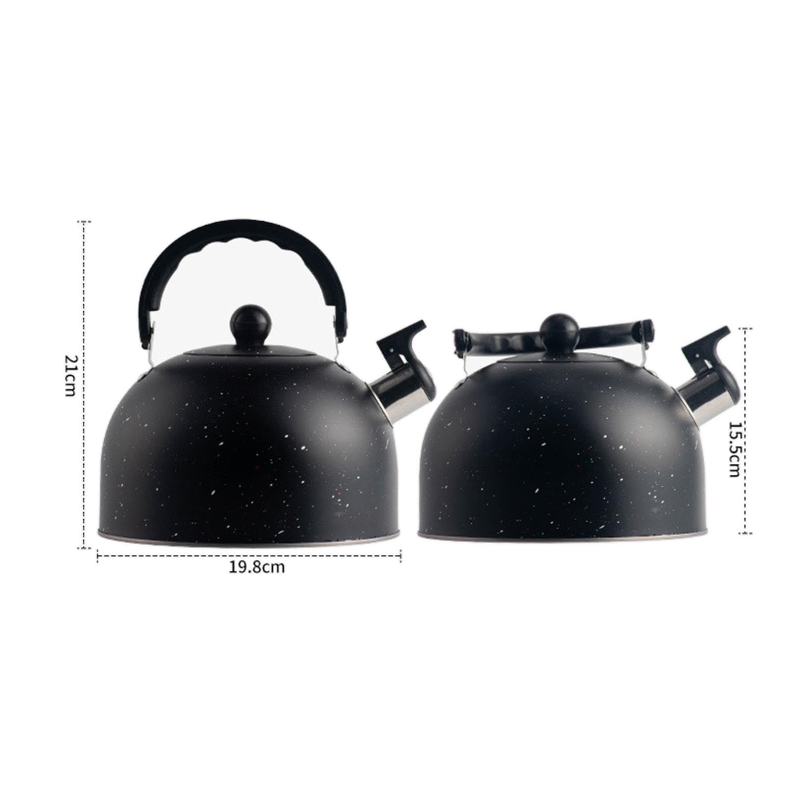 Whistling Kettle 2.5L Tea Pot Fast Boiling with Handle,Stainless Steel, Stovetop Kettle for Camping Dorm Outdoor Kitchen, Black — image 4