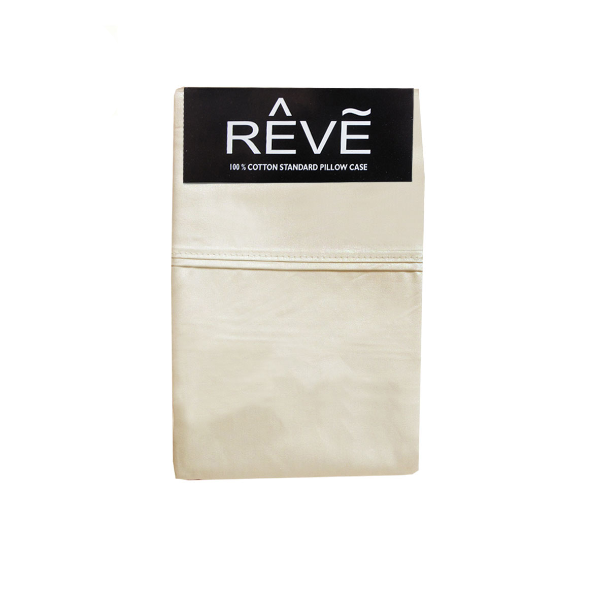 Pair of Reve 100% Cotton Standard Pillowcases 48 × 74 cm Solid Cream